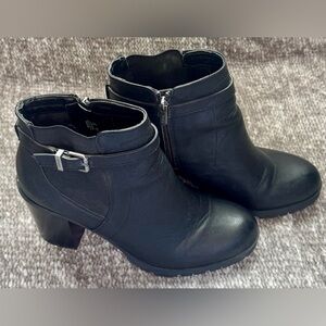 Black Leather Ankle Boots